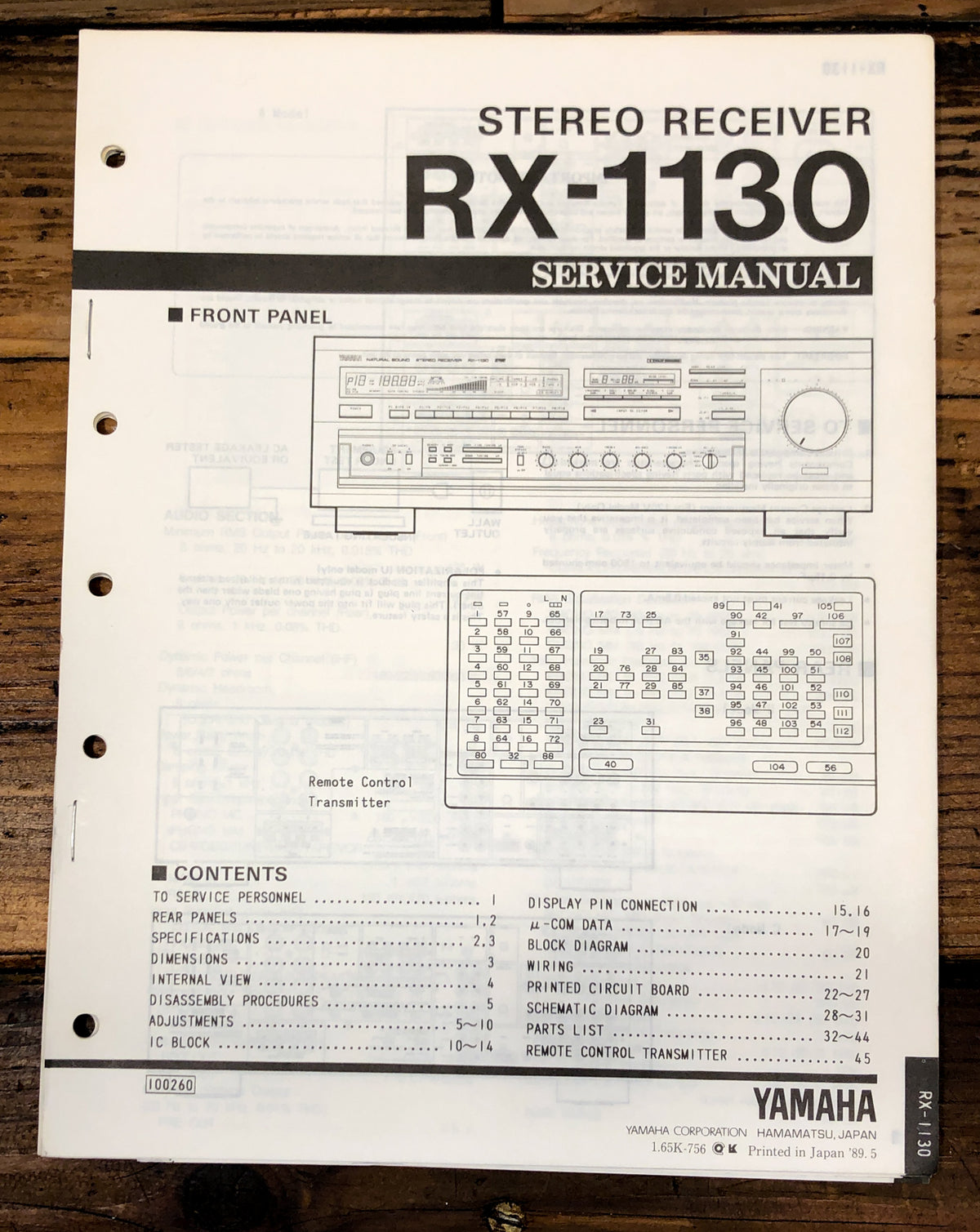 Yamaha RX-1130 Receiver Service Manual *Original*