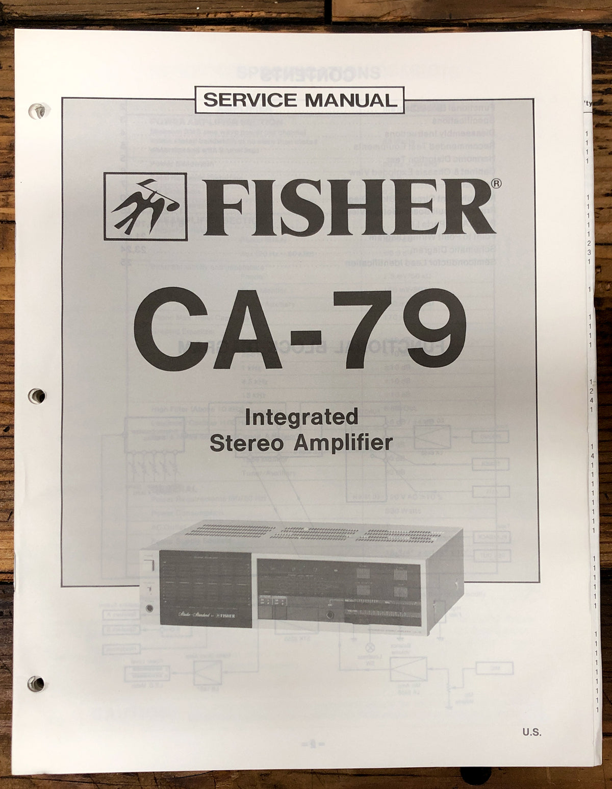 Fisher CA-79 Amplifier Service Manual *Original*
