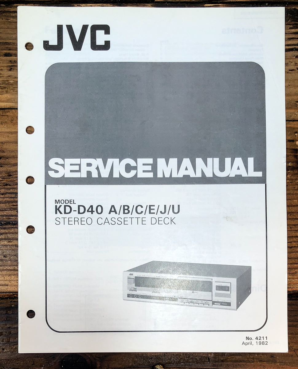 JVC KD-D40 Cassette Service Manual *Original*