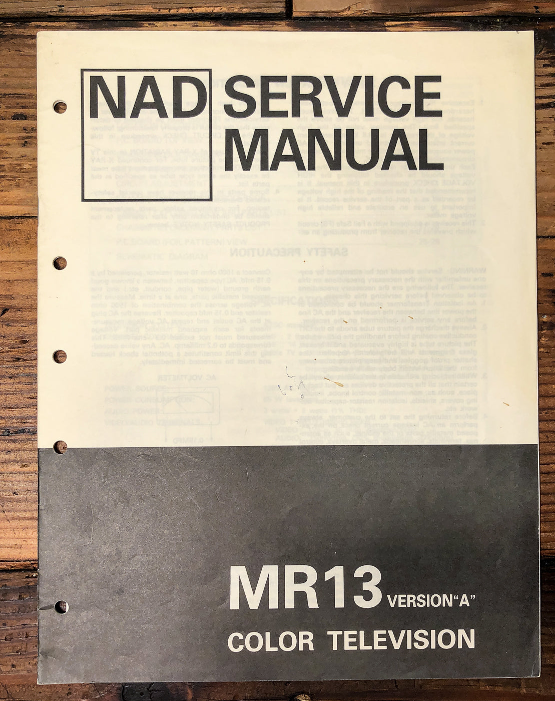 NAD MR-13 MR13 TV Service Manual *Original*