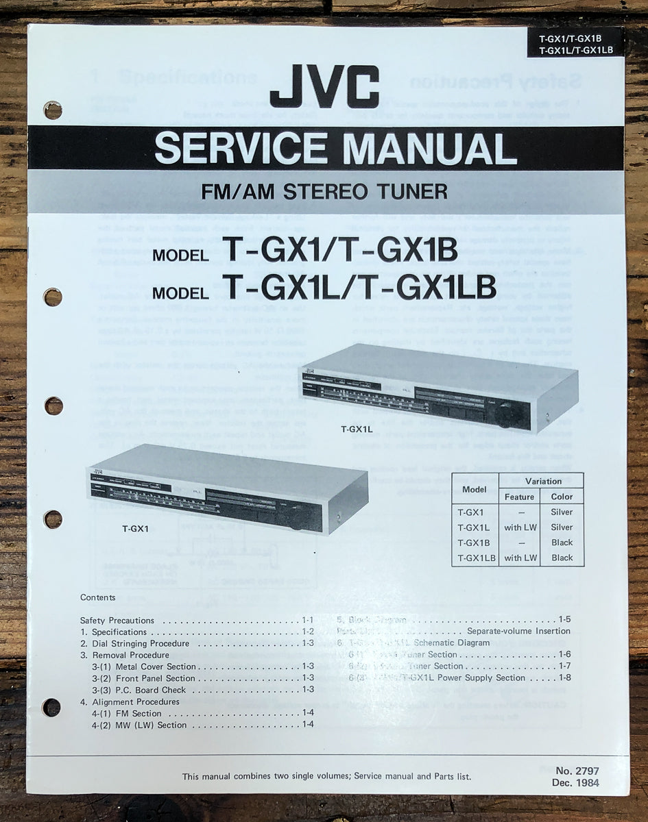 JVC T-GX1 -GX1B -GX1L LB Tuner Service Manual *Original*