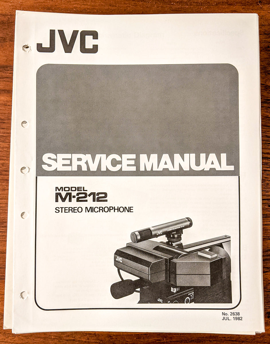 JVC M-212 Microphone Service Manual *Original*
