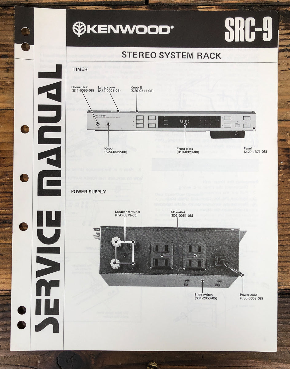 Kenwood SRC-9 Timer Service Manual *Original*
