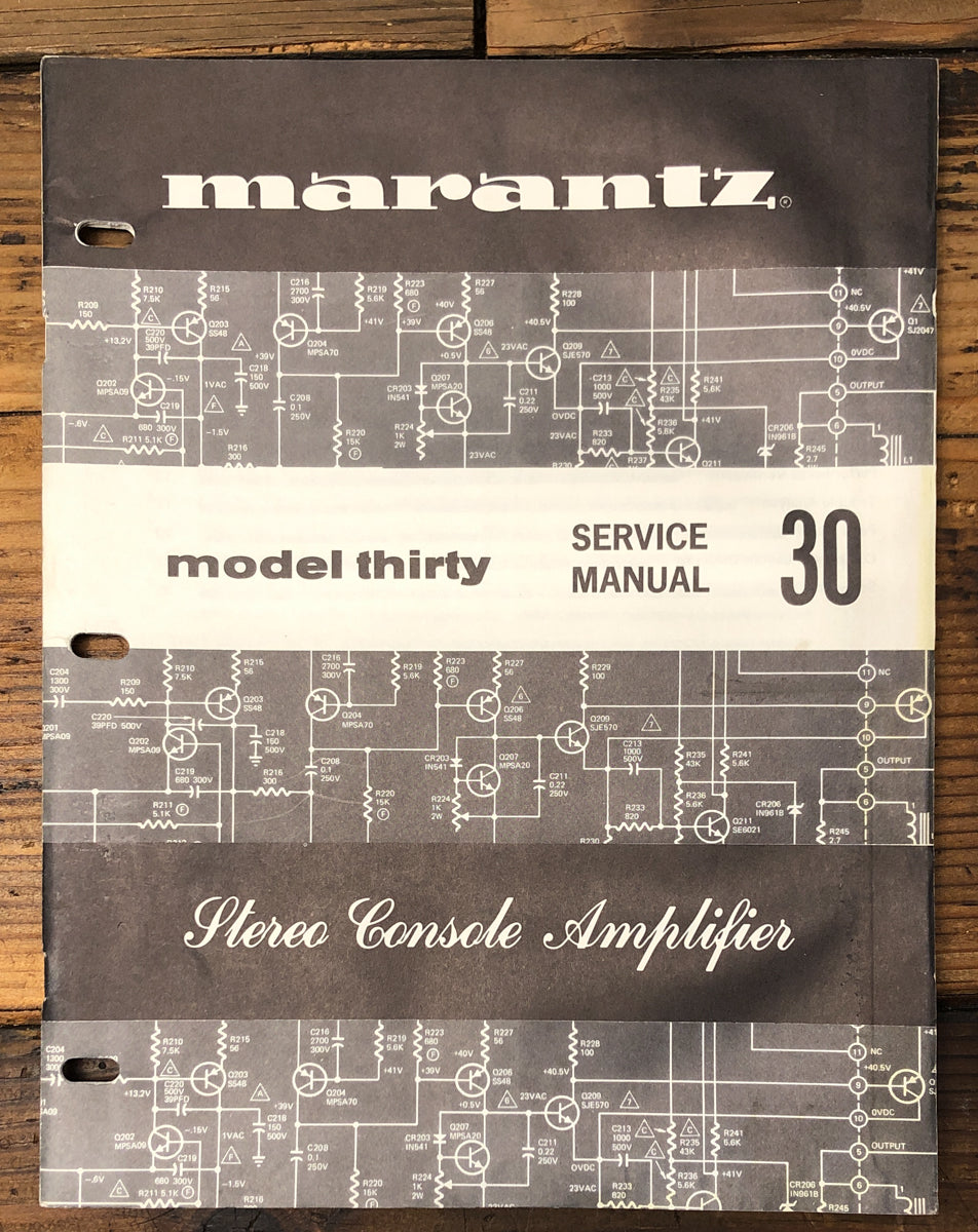 Marantz Model 30 Amplifier Service Manual *Original*