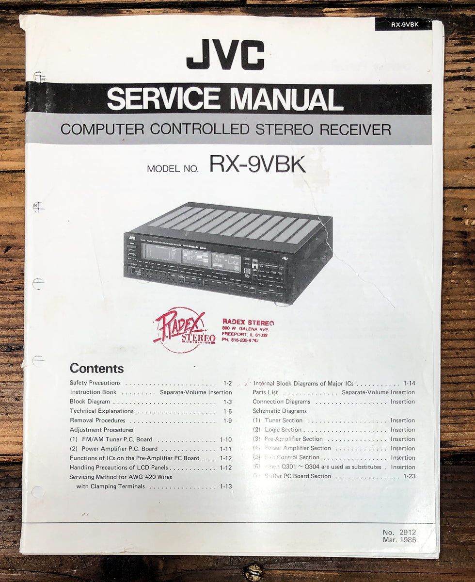 JVC RX-9 Receiver Service Manual *Original*