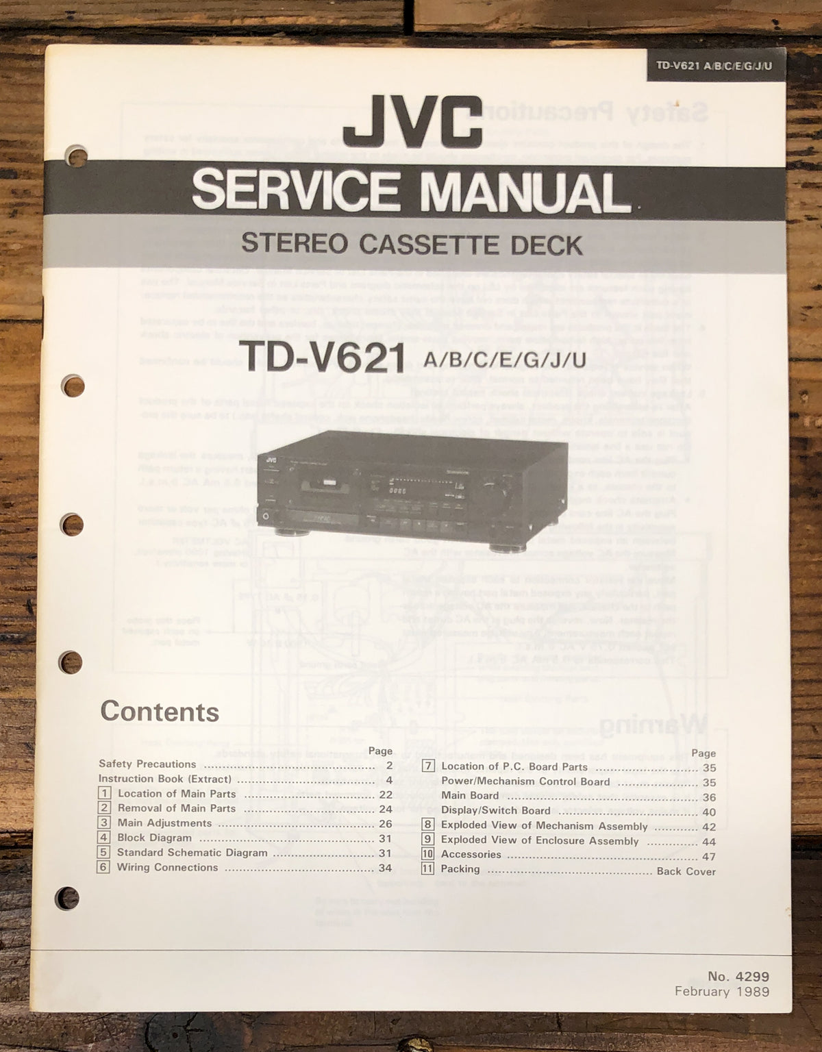JVC TD-V621 Cassette Service Manual *Original*