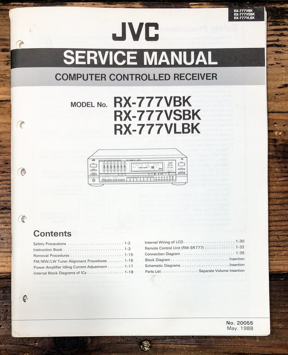 JVC RX-777 Receiver Service Manual *Original*