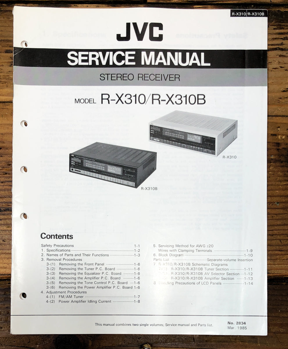 JVC R-X310 -X310B Amplifier Service Manual *Original*
