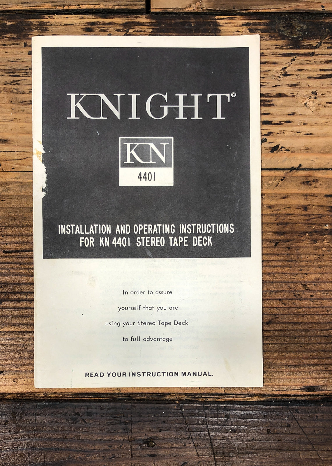 Knight KN 4401Tape Deck Owners / User Manual *Original*