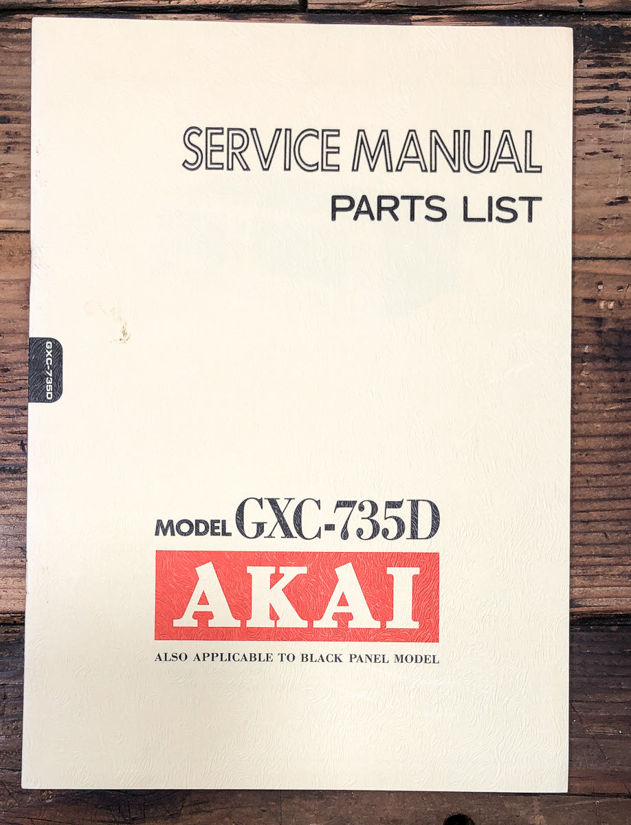 Akai GXC-735D Cassette Service Manual *Original*