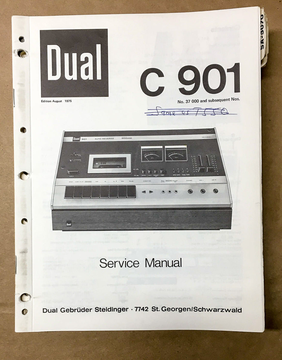 Dual C 901 C901 Cassette Service Manual *Original* #2