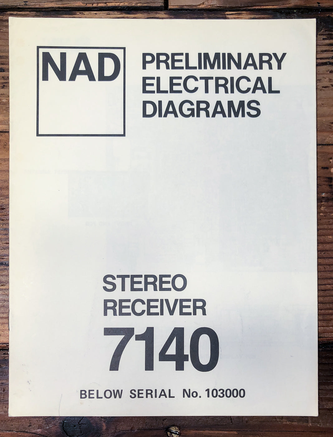 NAD Model 7140 Receiver Schematic Manual *Original*