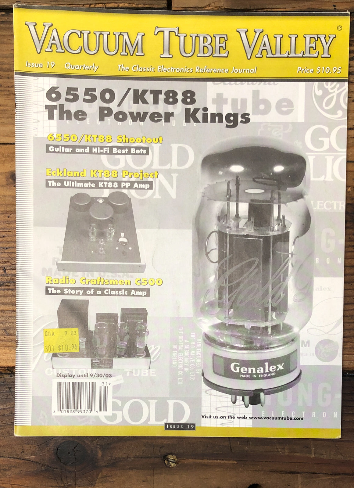 Vacuum Tube Valley Magazine Issue 19 6550 Eckland KT88 Craftsmen C500 *Orig*
