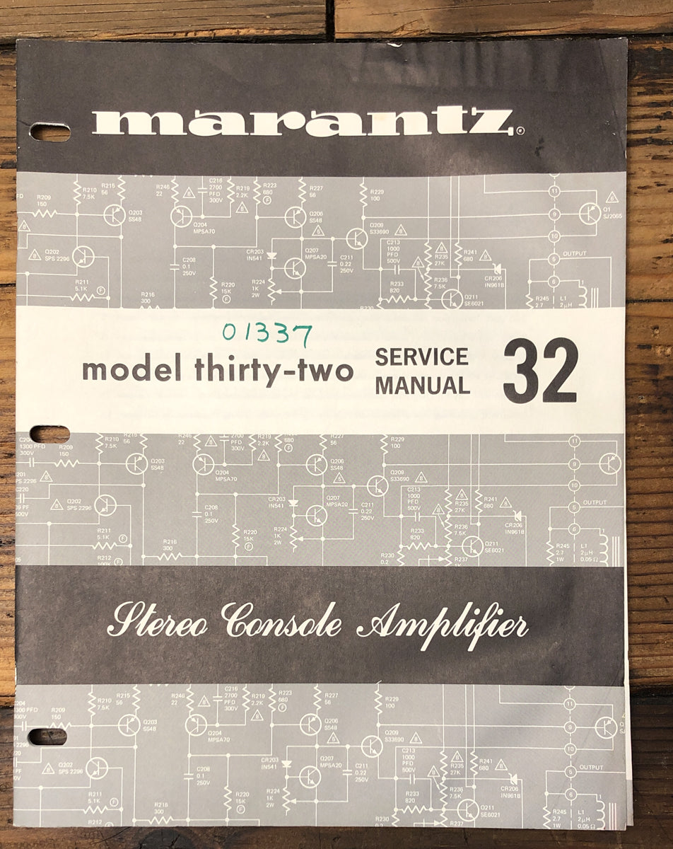Marantz Model 32 Amplifier Service Manual *Original*