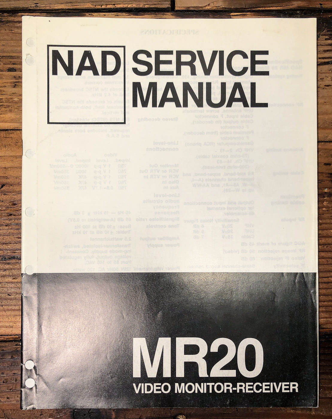 NAD MR-20 MR20 TV Service Manual *Original*