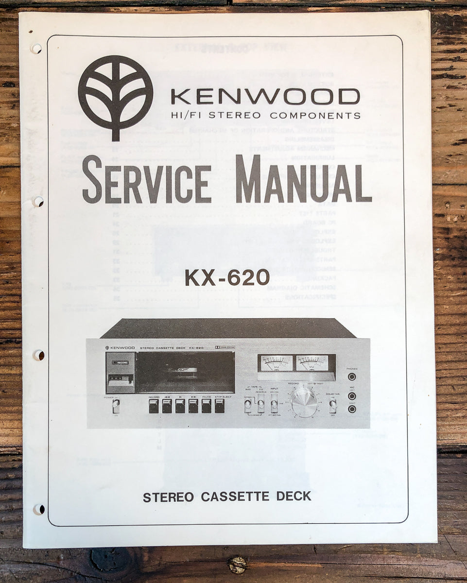 Kenwood KX-620 Cassette Service Manual *Original*