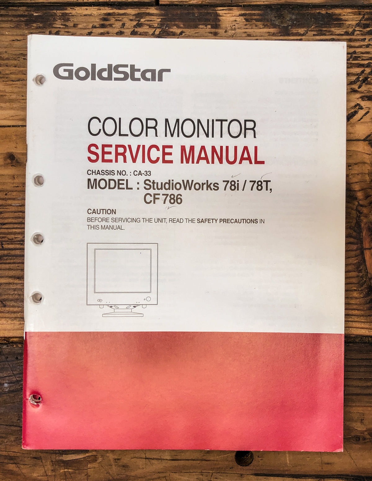 LG StudioWorks 78i 78T CF786 Monitor Service Manual *Original*