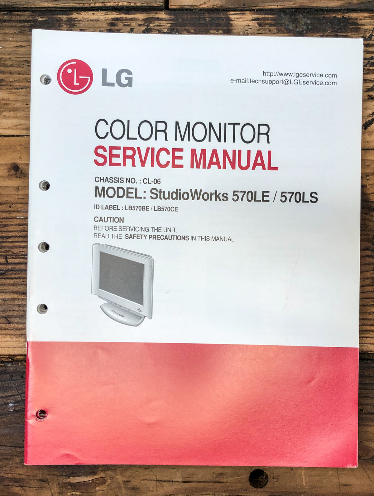 LG StudioWorks 570LE 570LS Monitor Service Manual *Original*