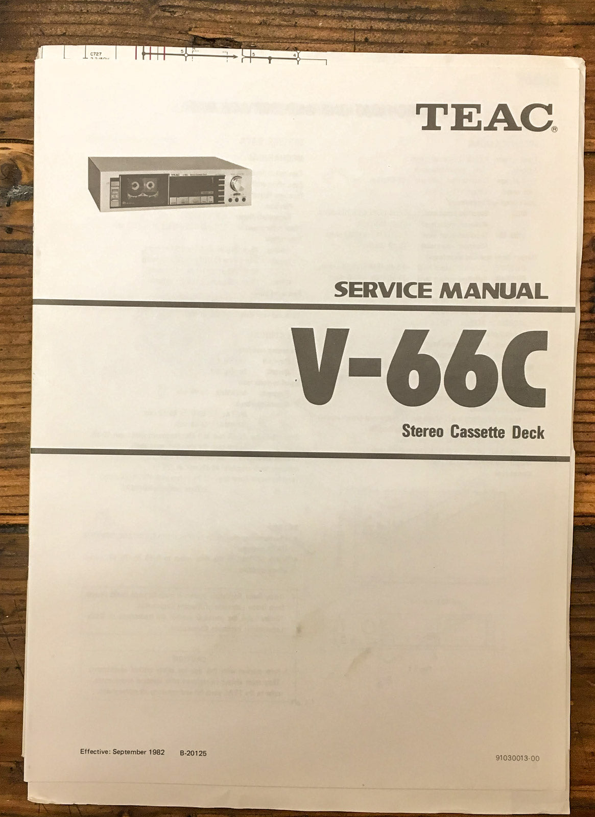 Teac V-66C Cassette Deck Service Manual *Original*