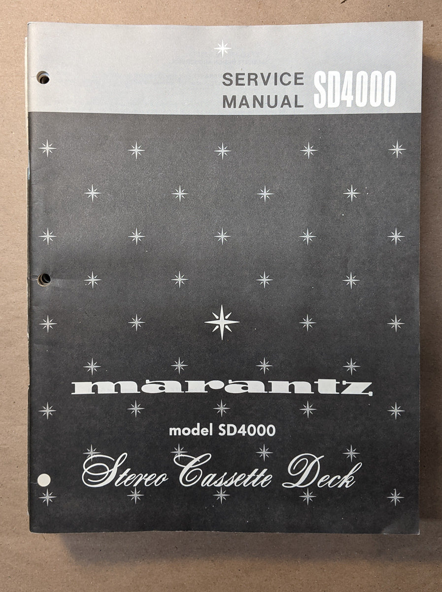 *Original* Marantz SD4000 SD-4000 Cassette Service Manual #2