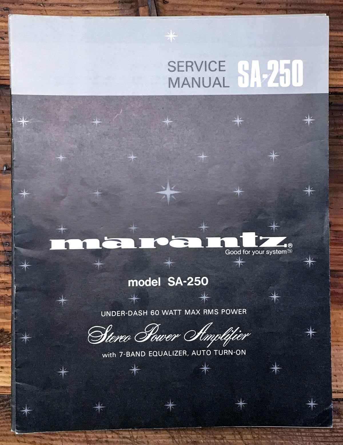 Marantz SA-250 Car Amplifier Service Manual *Original*
