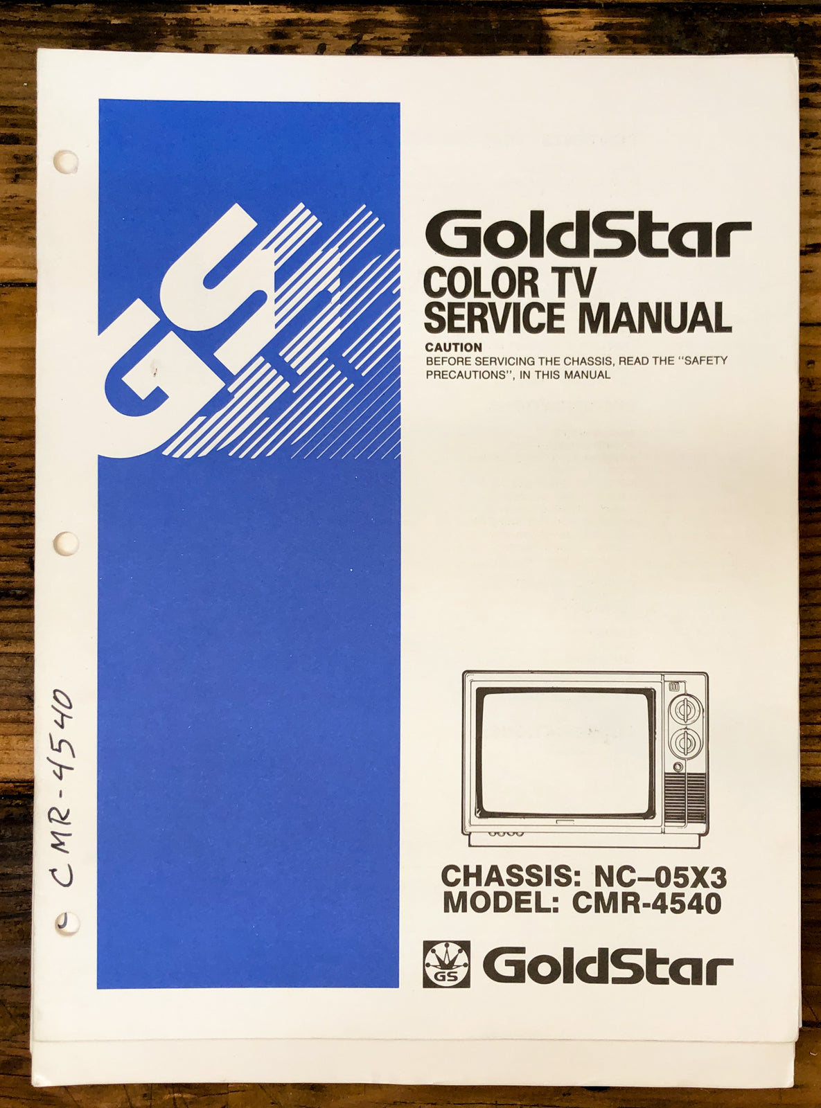 Goldstar CMR-4540 TV Service Manual *Original*
