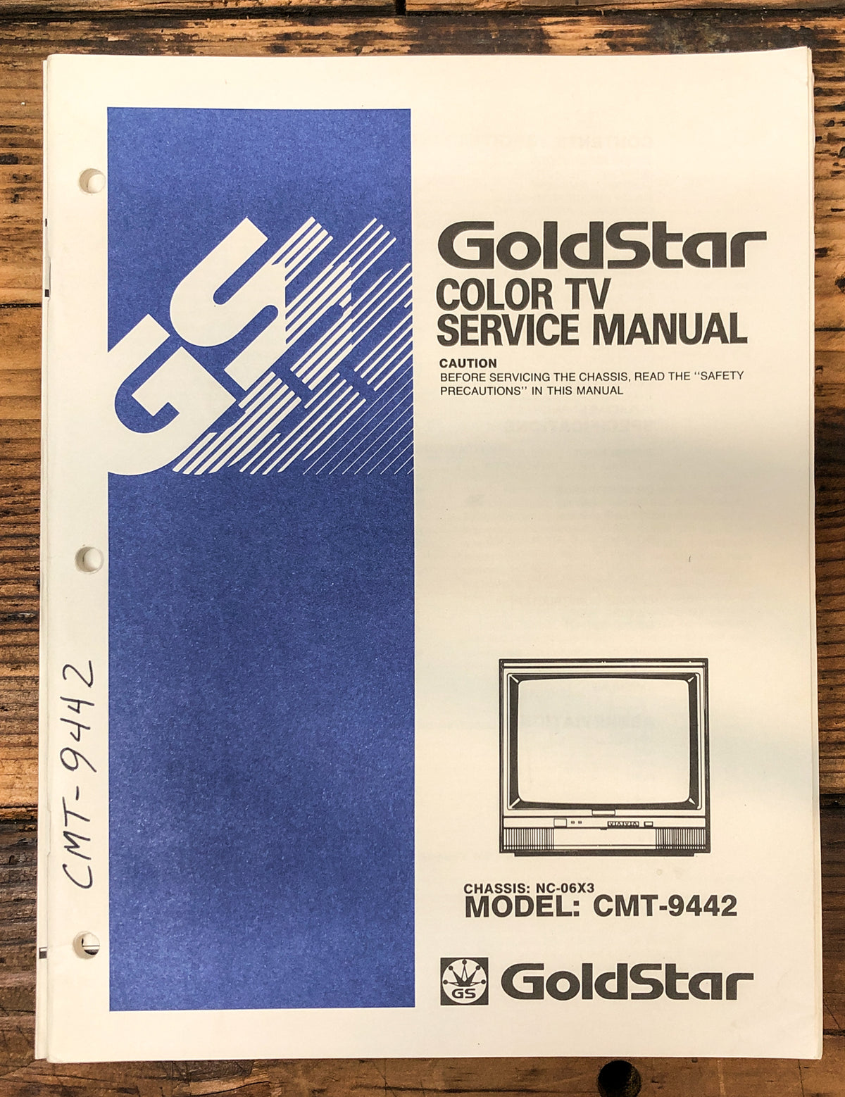LG Goldstar CMT-9408 Color TV Service Manual *Original*
