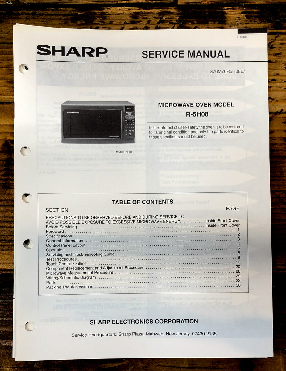 Microwave Service Manual *Original* – Vintage Audio Store - Vintage Service Manuals, Stereo ...