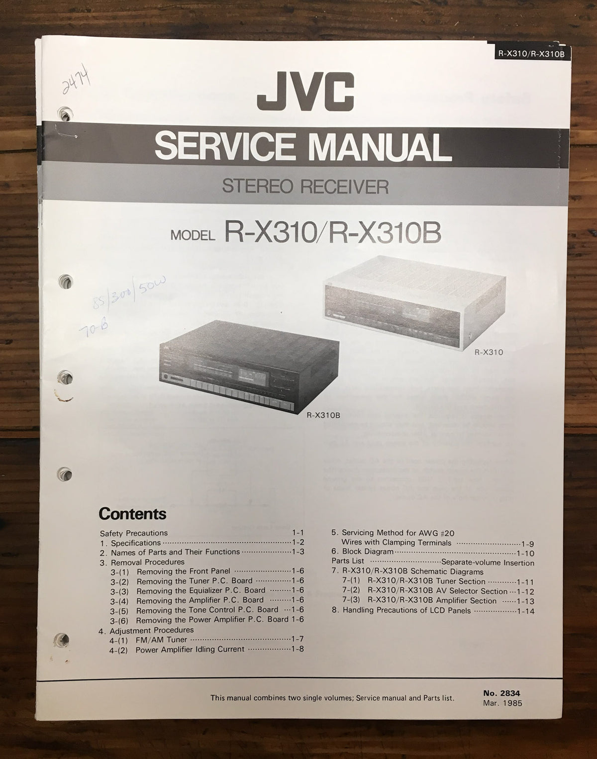 JVC R-X310 RX-X310B Receiver Service Manual *Original*