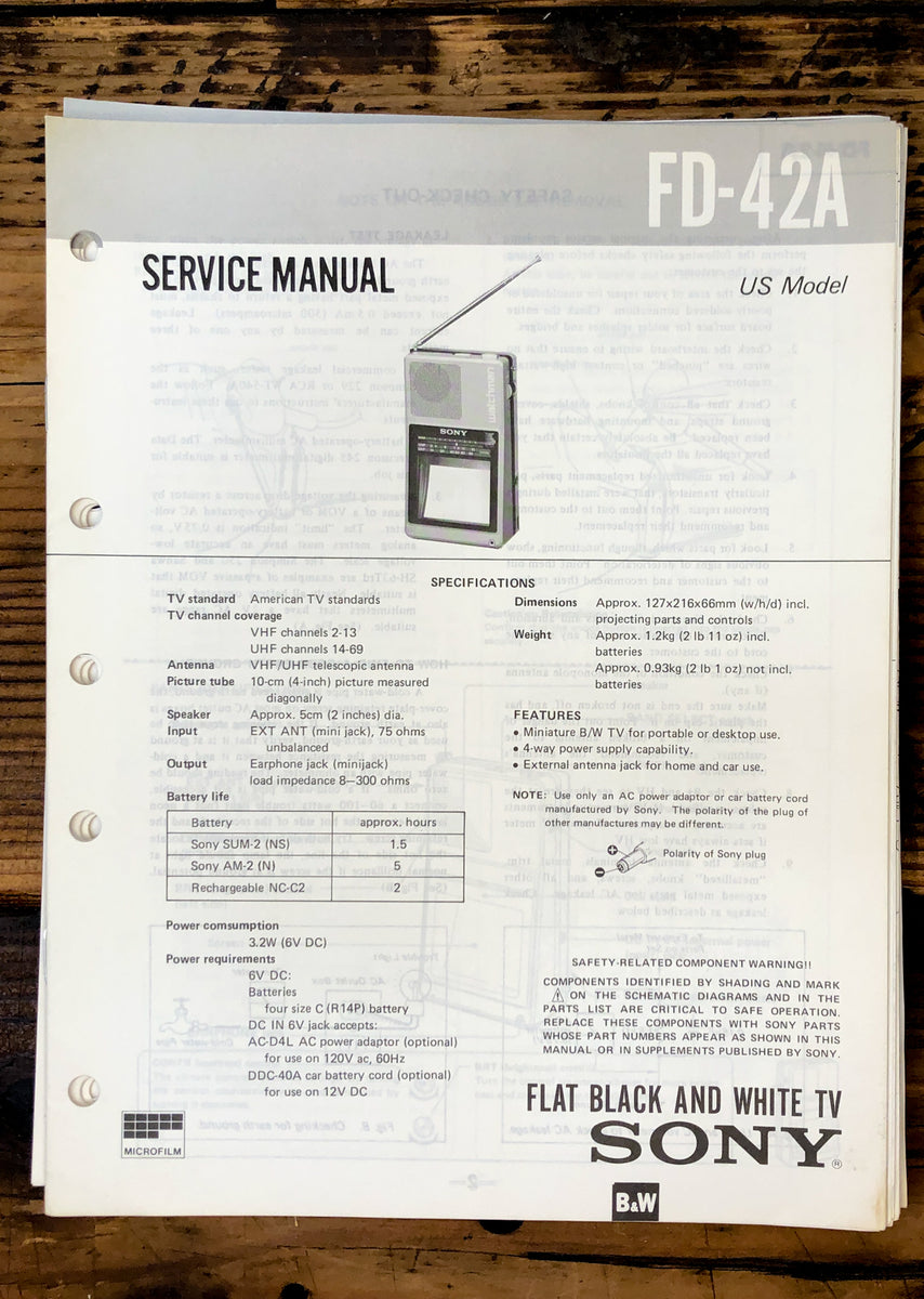 Watchman TV Service Manual *Original* Vintage Audio Store Vintage