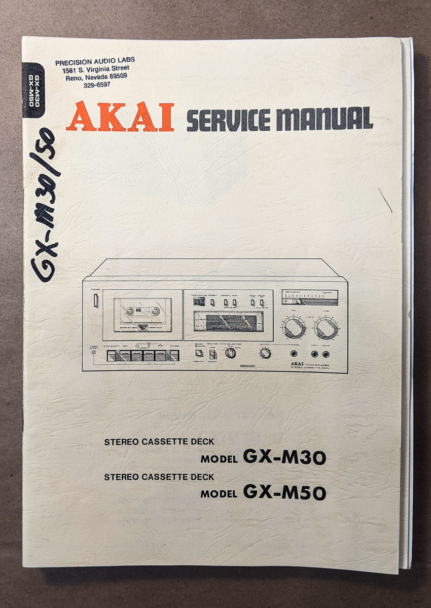 *Original* Akai GX-M30 GX-M50 Cassette Service Manual