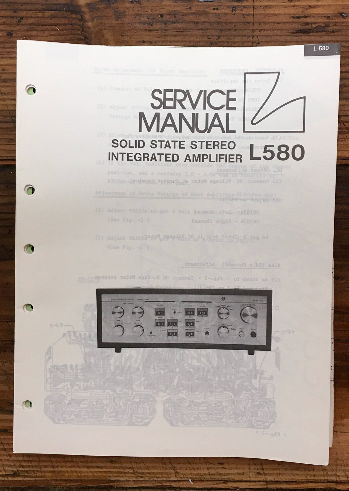 Luxman L-580 L580 Integrated Amplifier Service Manual *Original*