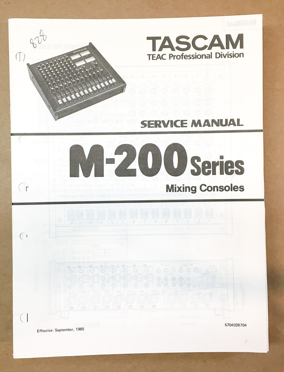 Teac M-200 Series Mixing Console Service Manual *Original*