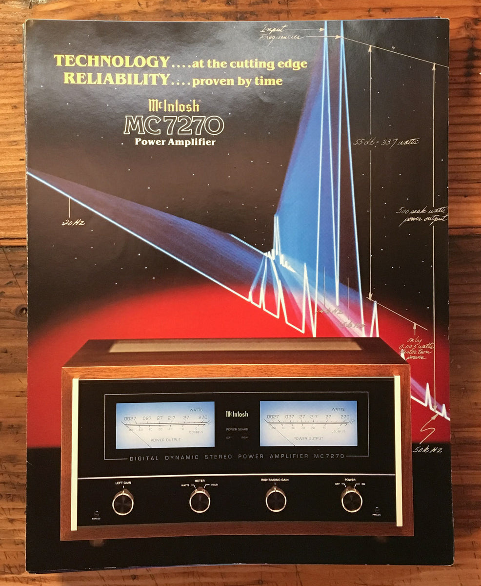 McIntosh MC7270 MC7270 Amplifier Dealer Brochure *Original* Vintage
