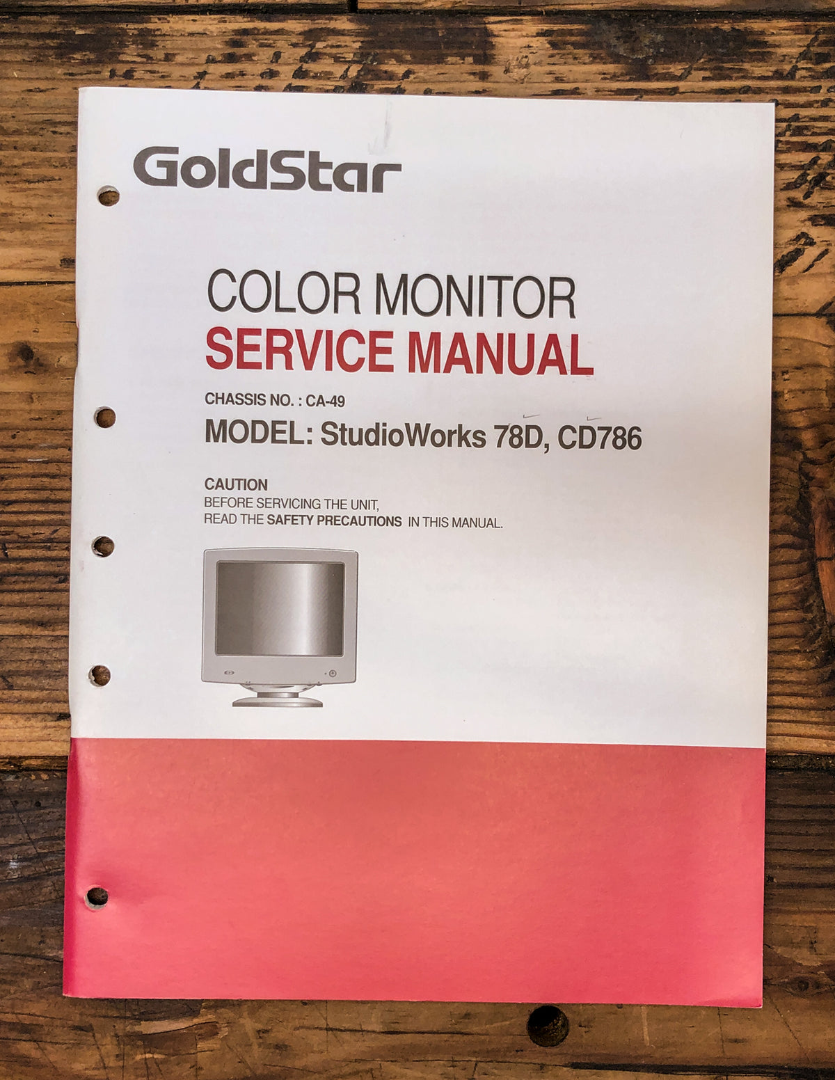 LG StudioWorks 78D CD786 Monitor Service Manual *Original*
