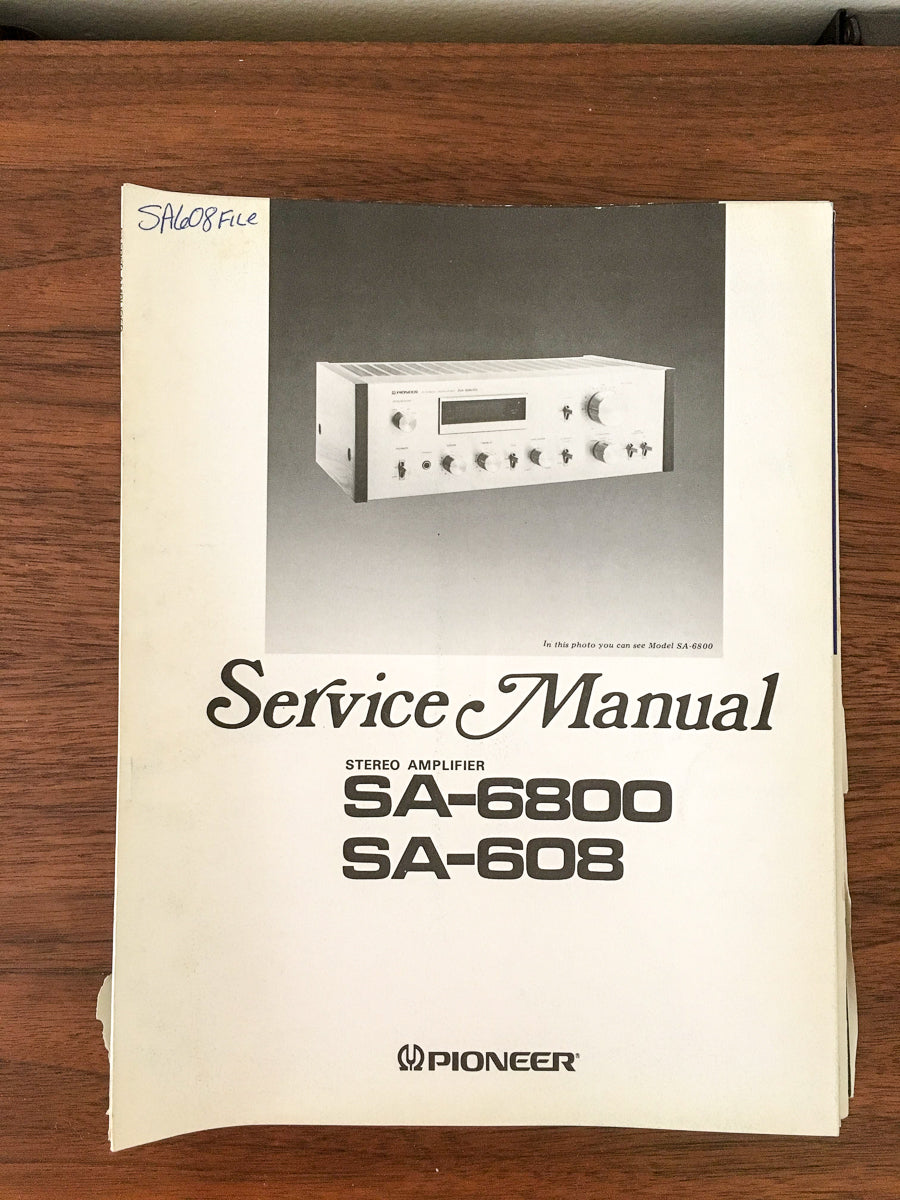 Pioneer SA-608 SA-6800 Amplifier Service Manual *Original*