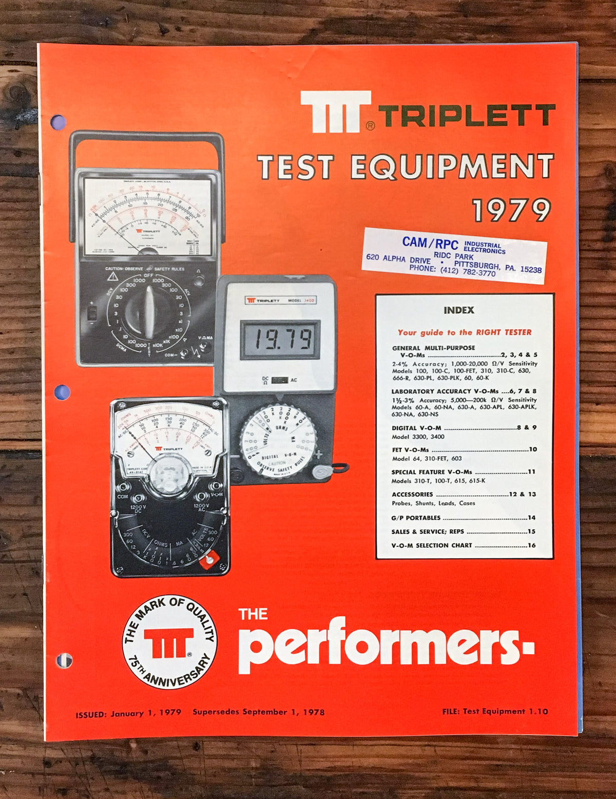 Triplett Test Equipment 1979 15 pg Dealer Catalogue *Original*