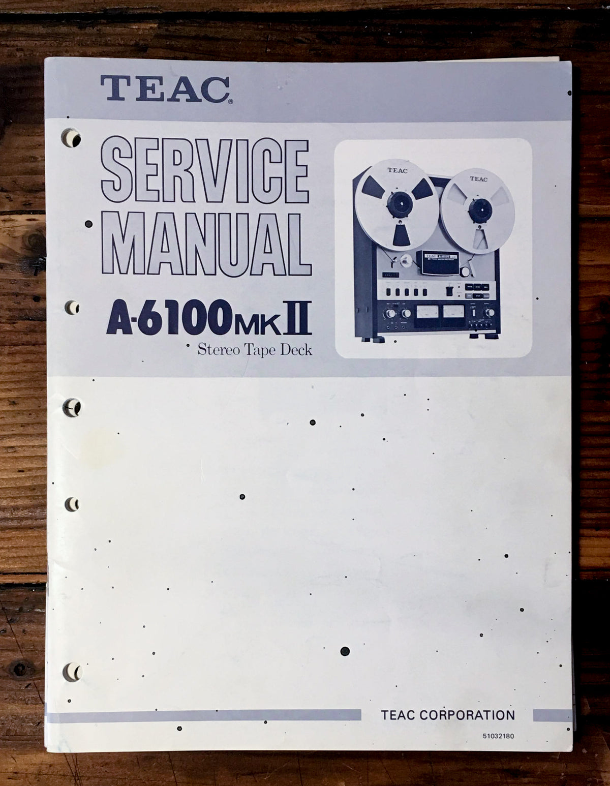 Teac A-6100 MK II / 2 Reel to Reel Service Manual *Original*