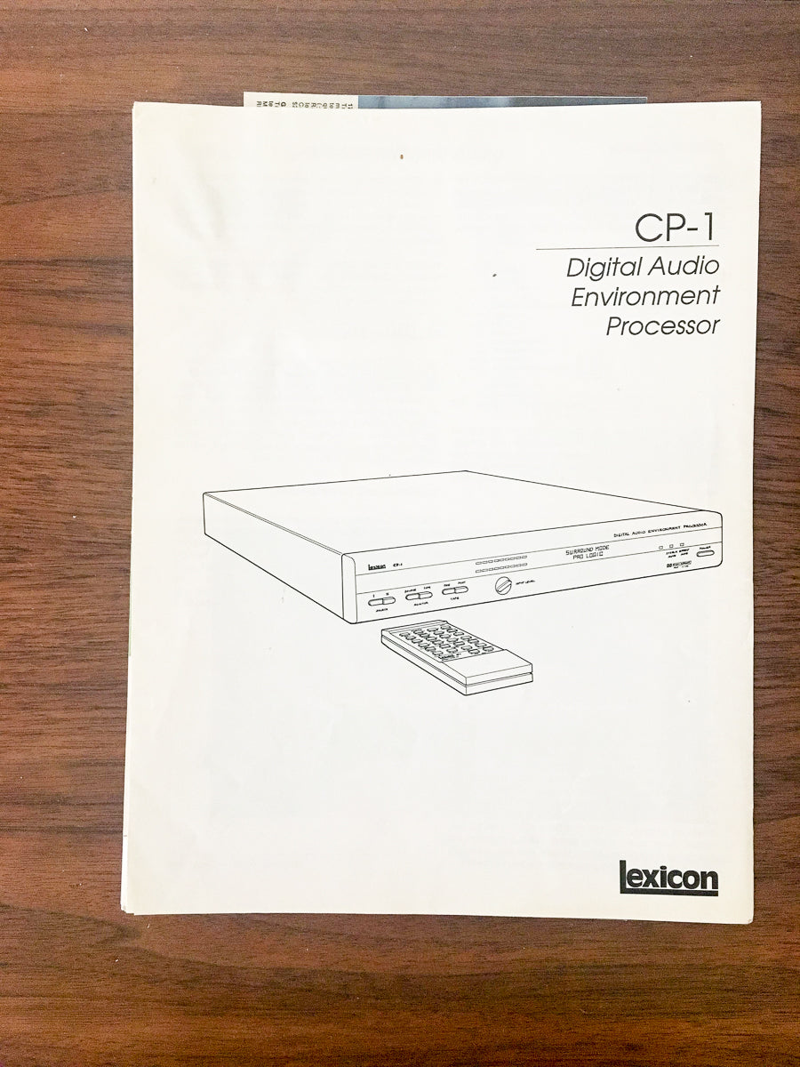Lexicon CP-1 Processor 3 pg Fold Out Dealer Brochure *Original*