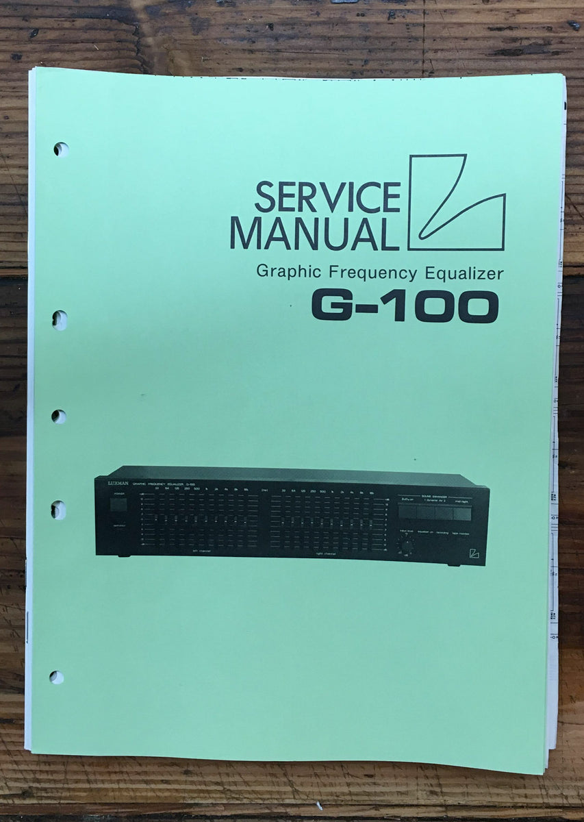 Luxman G-100 Equalizer Service Manual *Original* – Vintage Audio Store ...