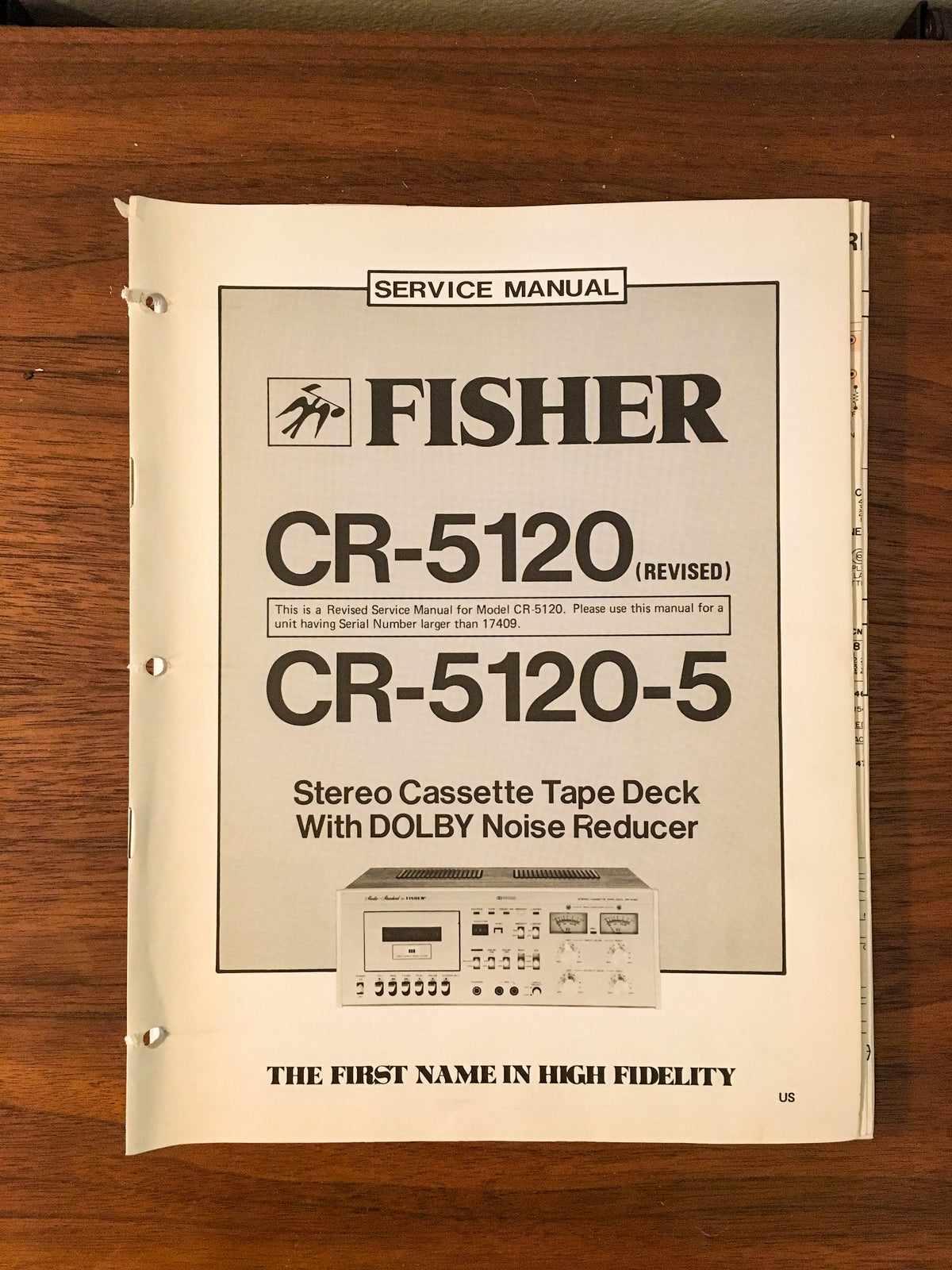 Fisher CR-5120 CR-5120-5 Cassette Service Manual *Original*