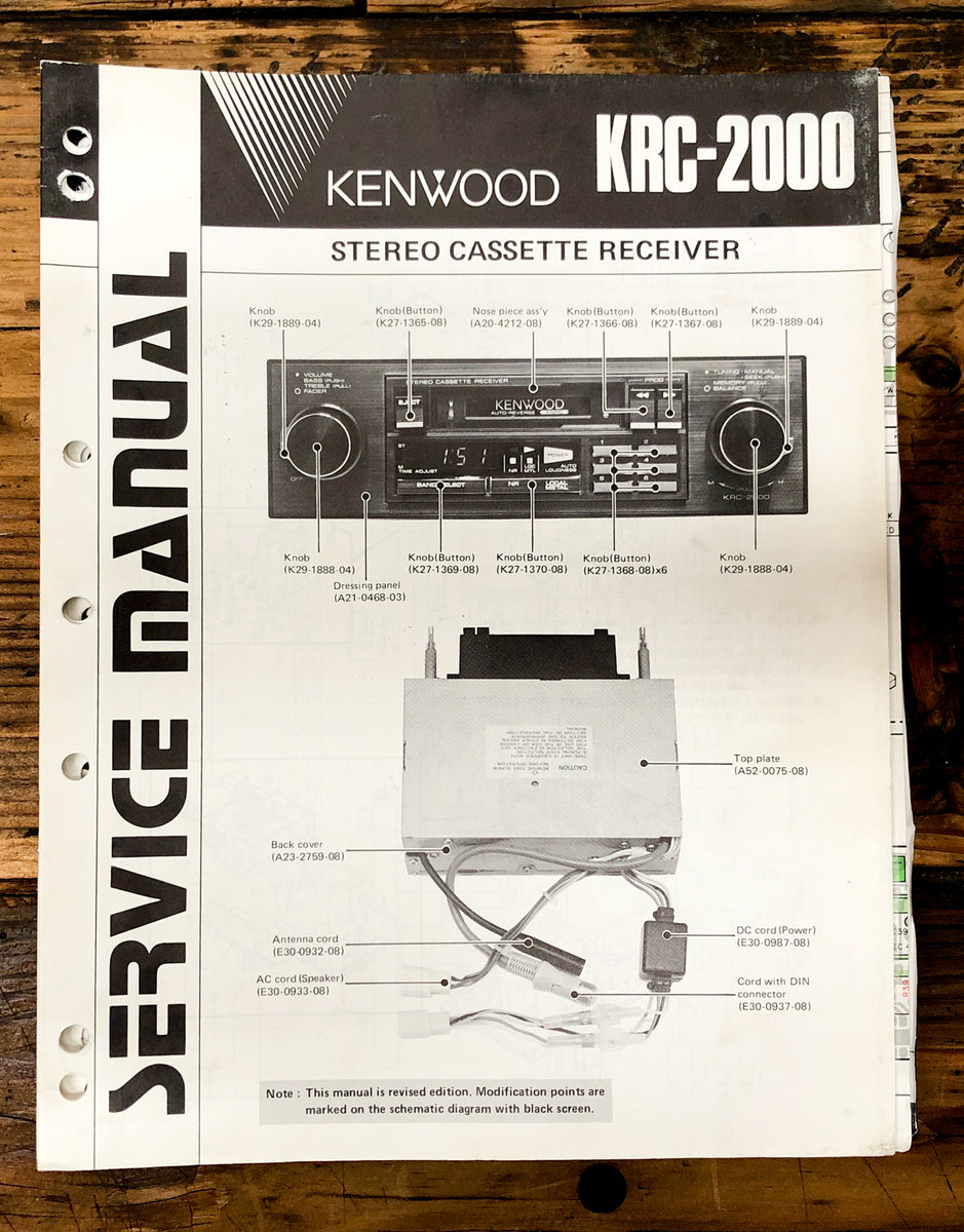 Car Radio Service Manual *Original* Vintage Audio Store Vintage