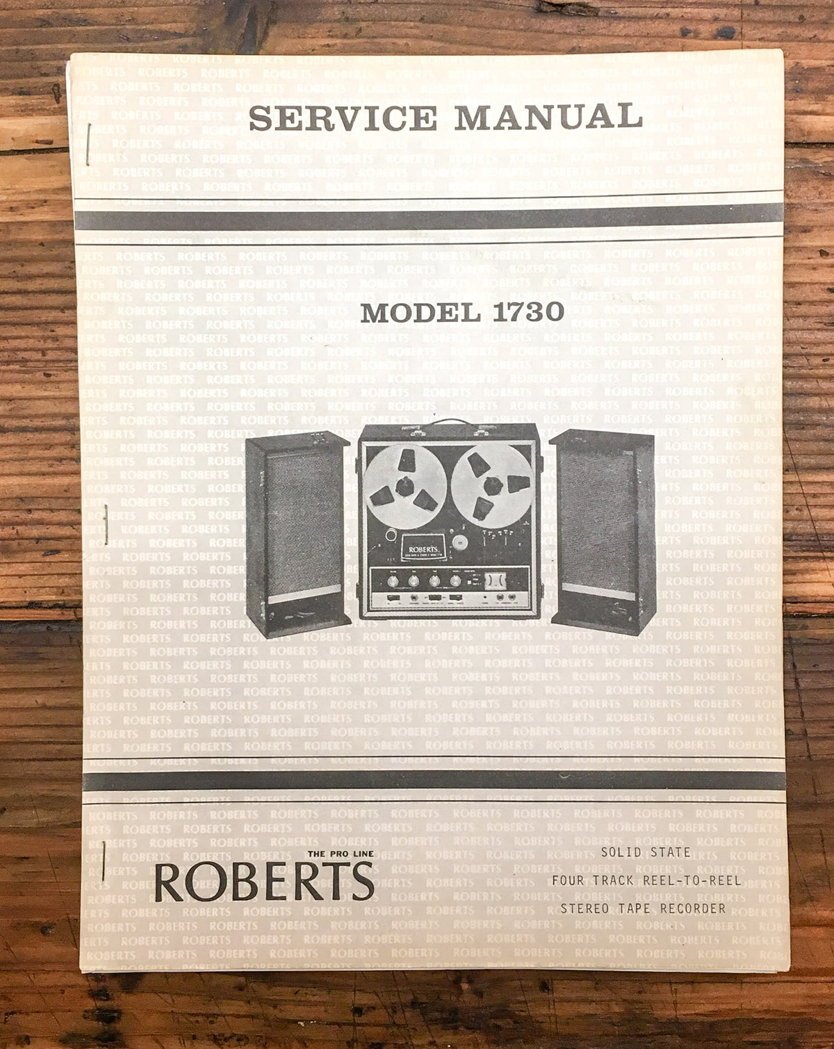 Roberts Model 1730 Tape Recorder Service Manual *Original*