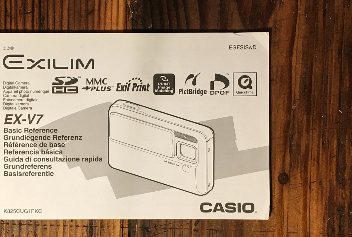 Casio EX-V7 Digital Camera Owners / User Manual *Original*