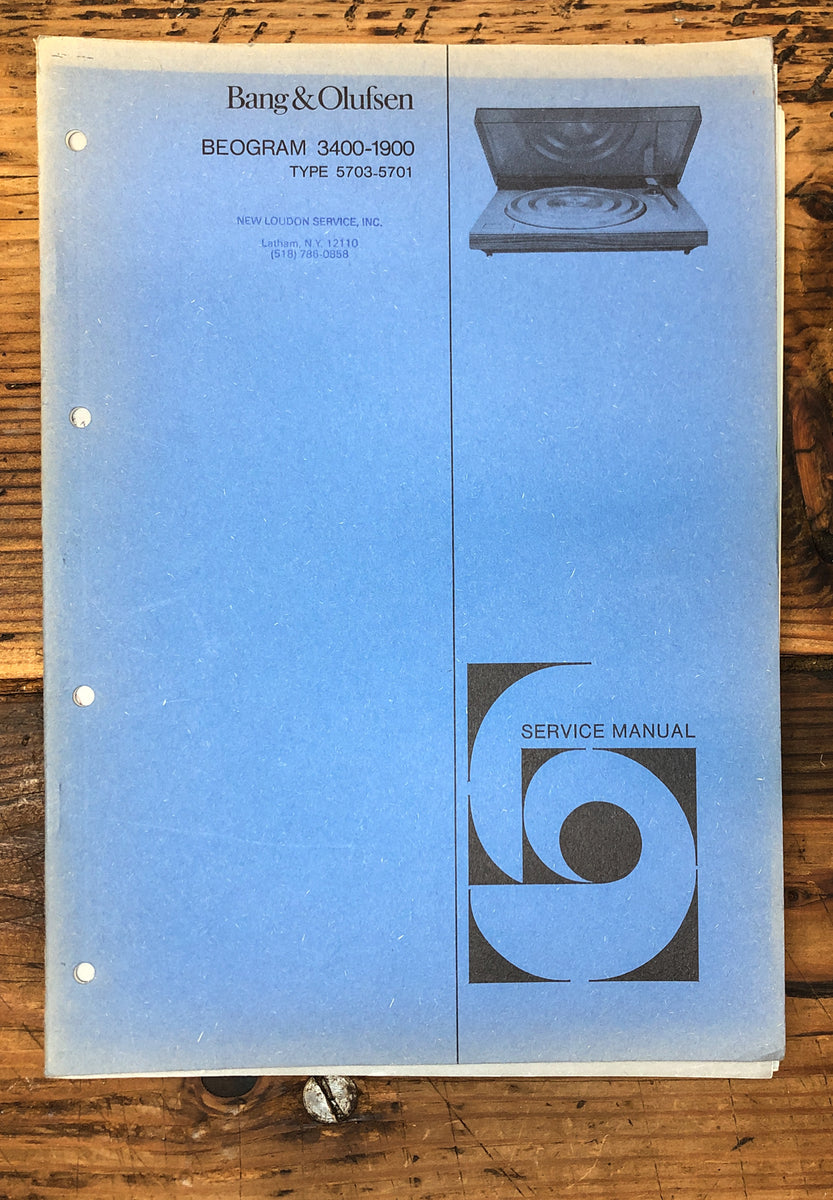Turntable Service Manual *Original* Vintage Audio Store Vintage