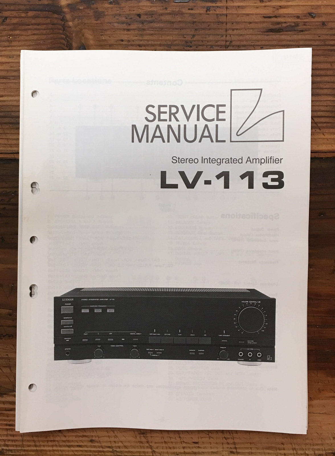 Luxman LV-113 Integrated Amplifier Service Manual *Original*