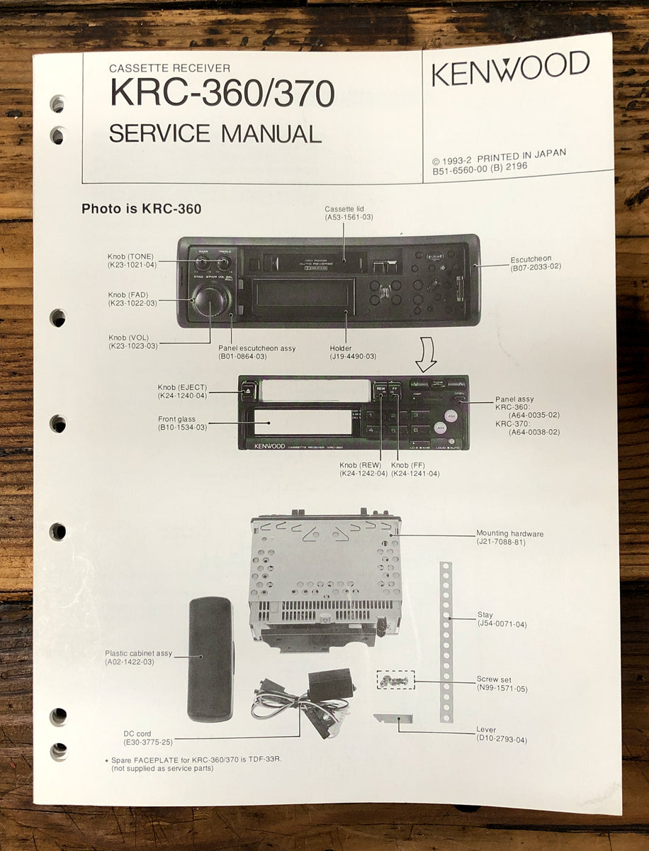 Car Radio Service Manual *Original* Vintage Audio Store Vintage
