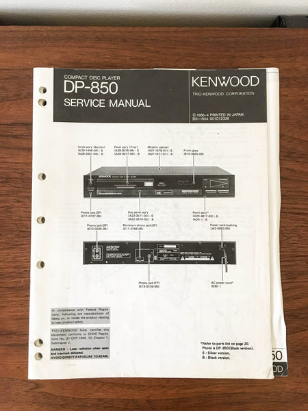 Kenwood DP-850  Service Manual *Original*