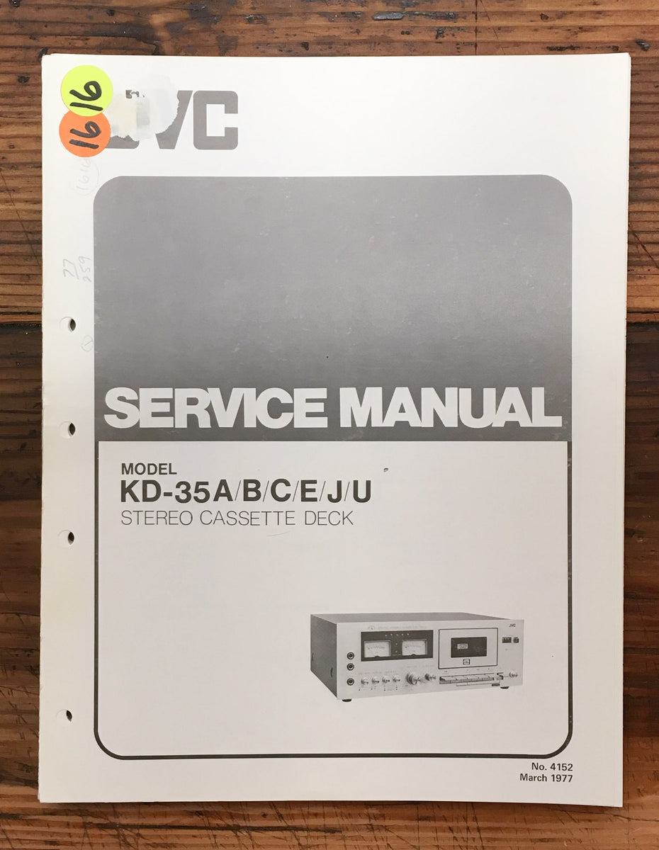 Jvc Kd 35 Cassette Service Manual Original Vintage Audio Store