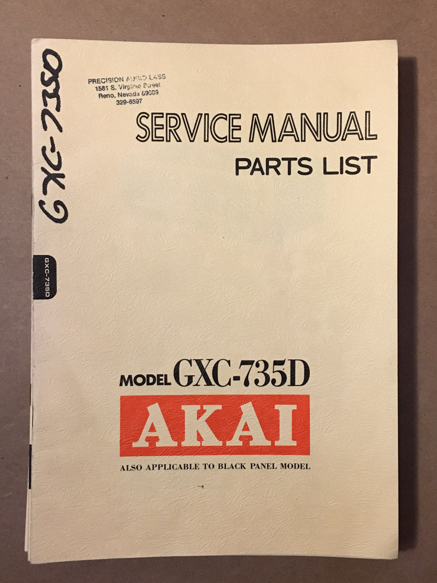 Akai GXC-735D Cassette Service Manual *Original* #2